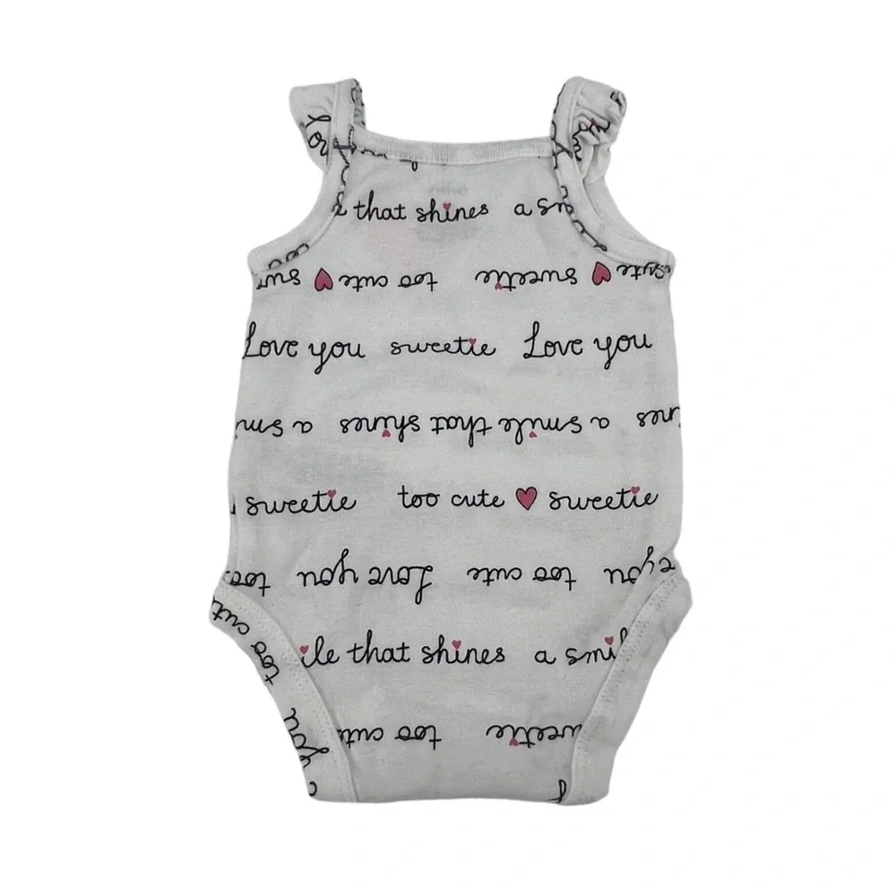 Carter’s Baby White Ruffled Sleeveless Onesie Bodysuit Size Newborn